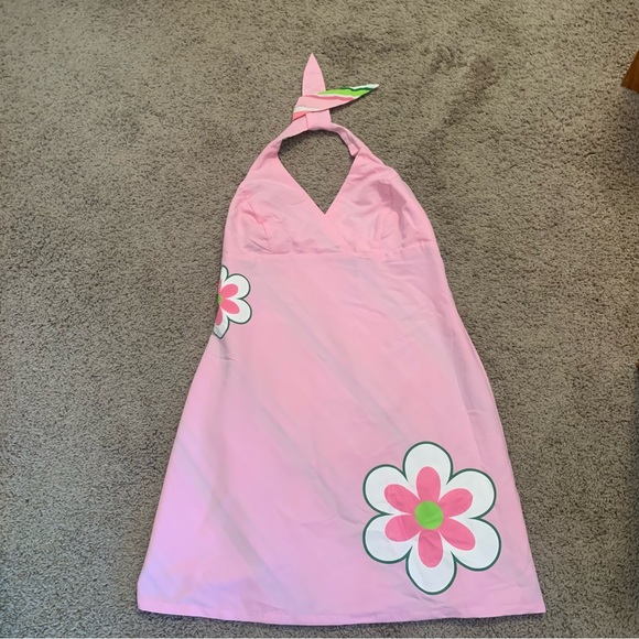 Reversible Halter Dress Large Striped Floral Print - Picture 4 of 7